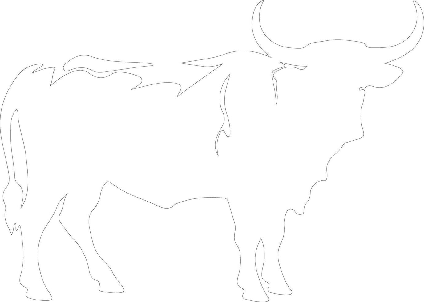 AI generated ox  outline silhouette vector