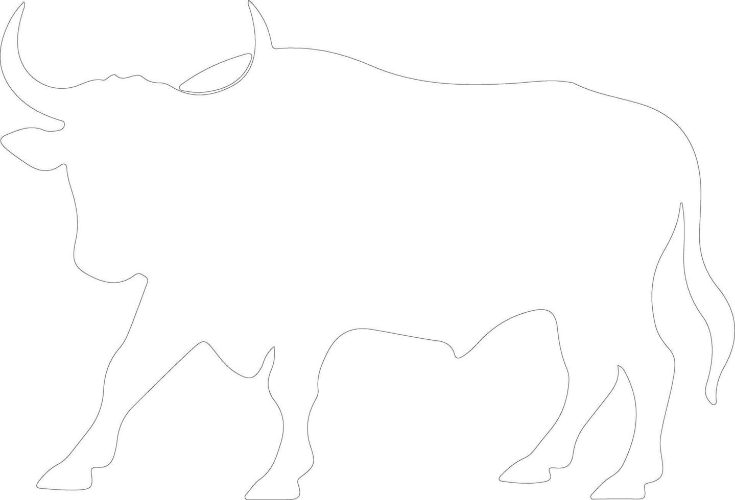 AI generated ox  outline silhouette vector