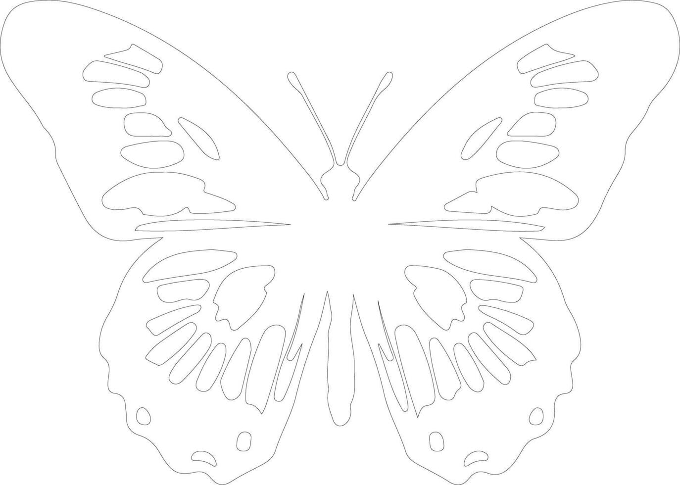 AI generated painted lady butterfly  outline silhouette vector