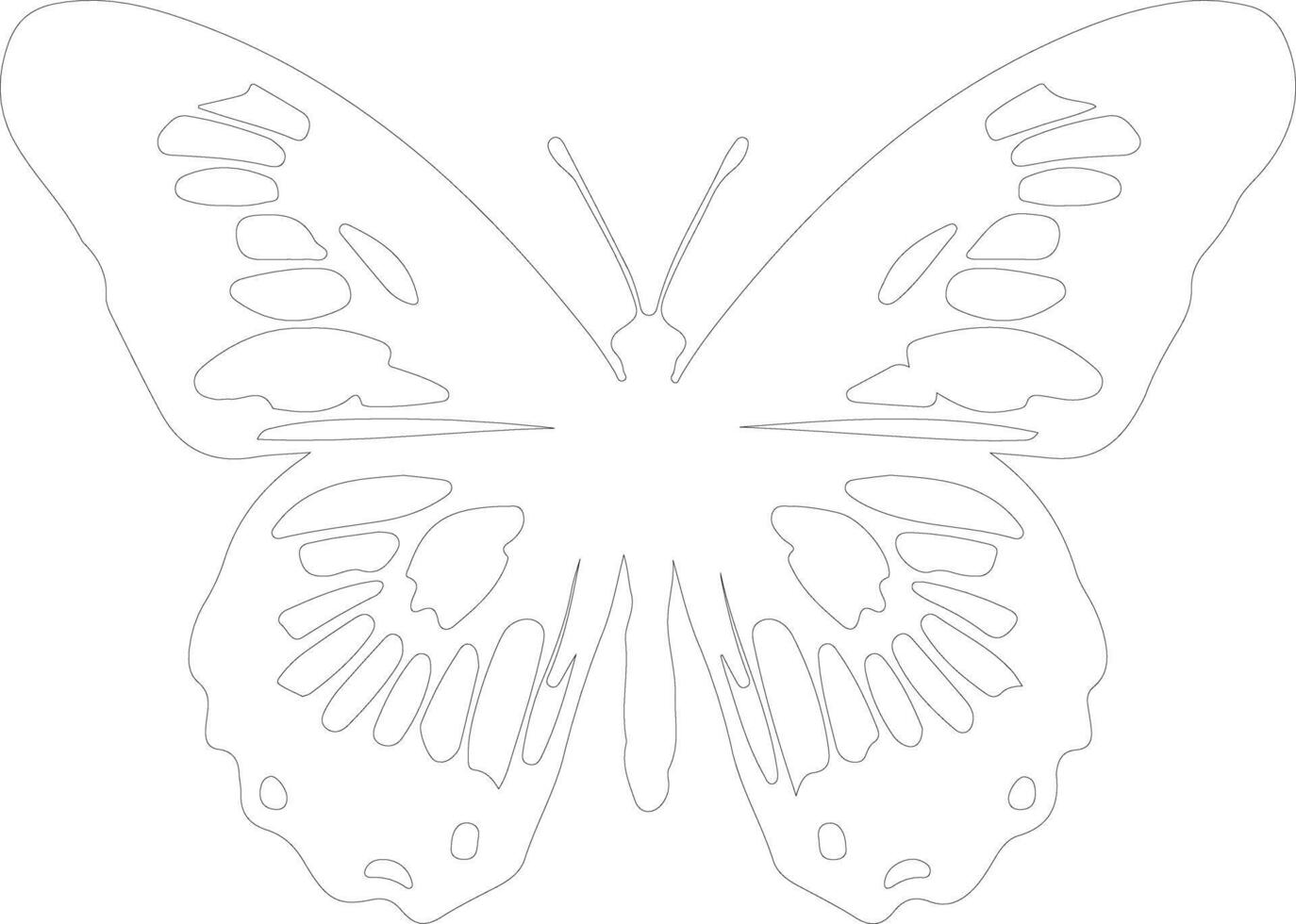 AI generated painted lady butterfly  outline silhouette vector