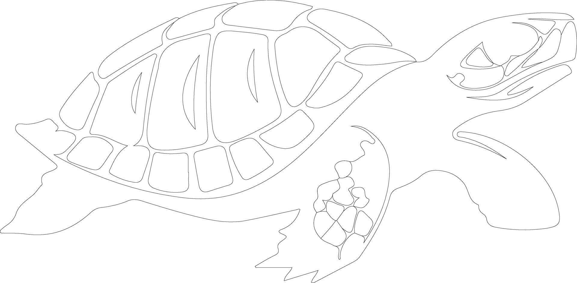 AI generated painted turtle  outline silhouette vector