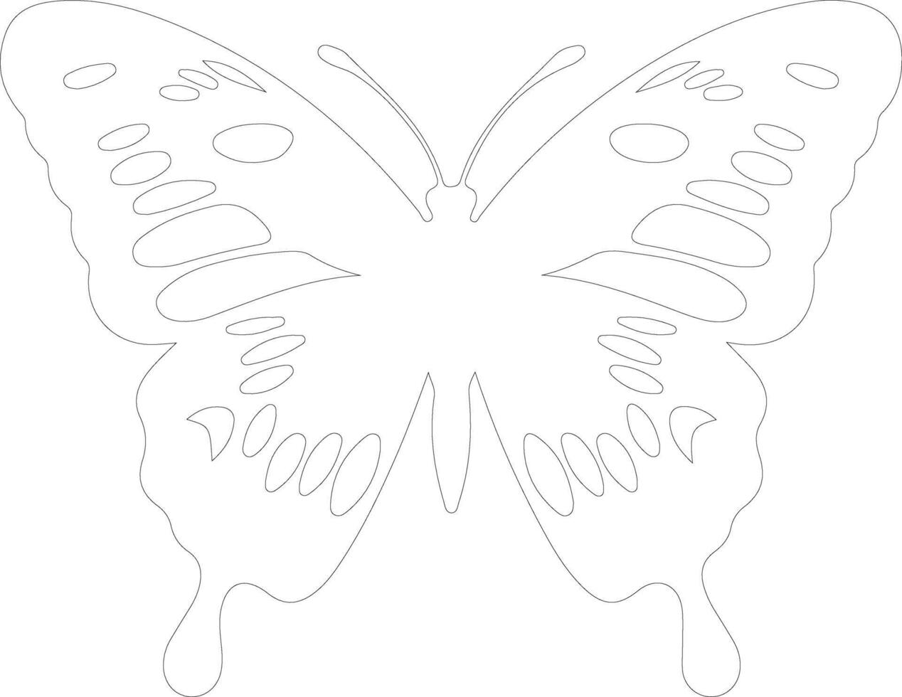 ai generado pintado dama mariposa contorno silueta vector