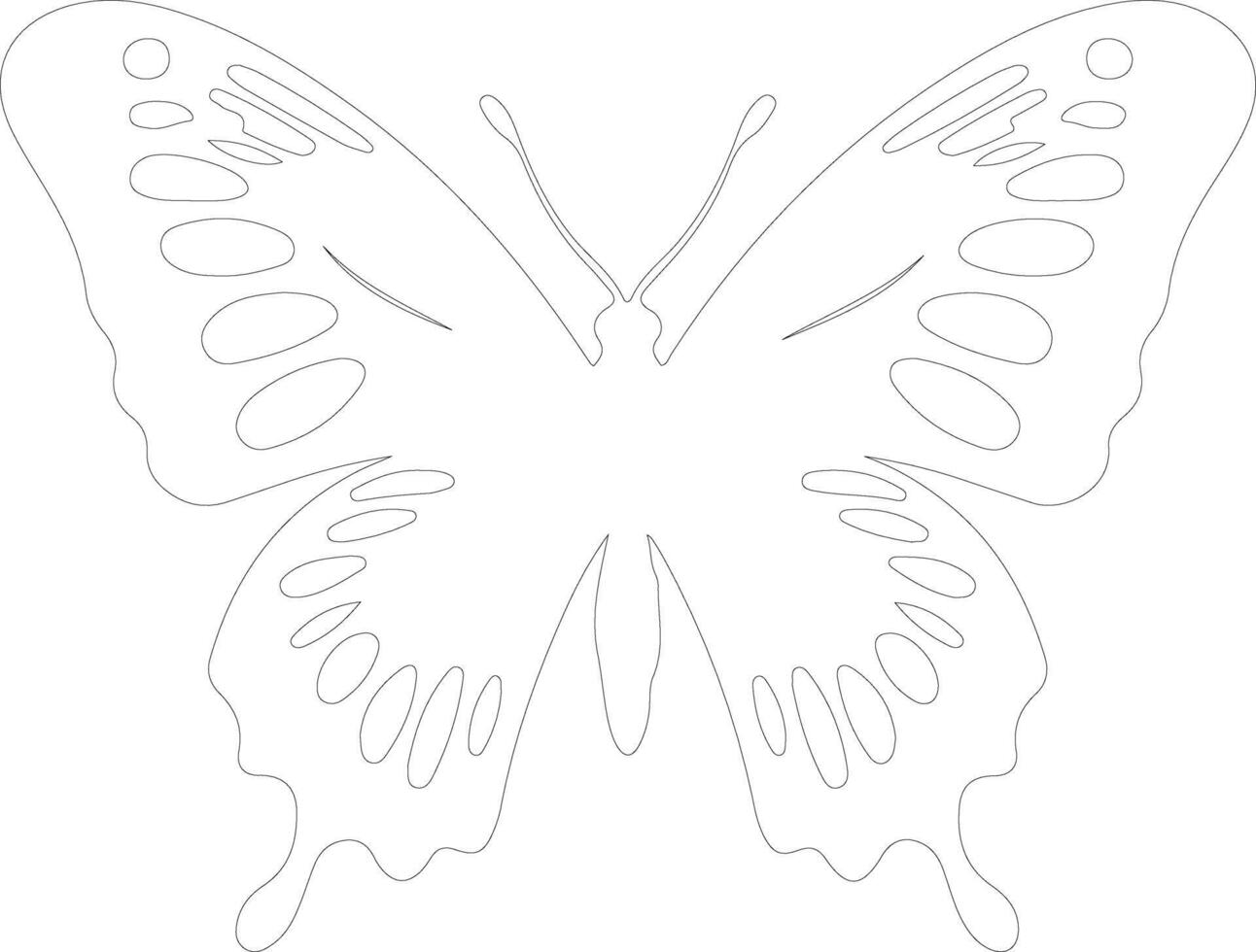 AI generated painted lady butterfly  outline silhouette vector