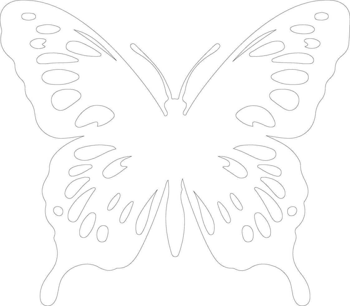 AI generated painted lady butterfly  outline silhouette vector