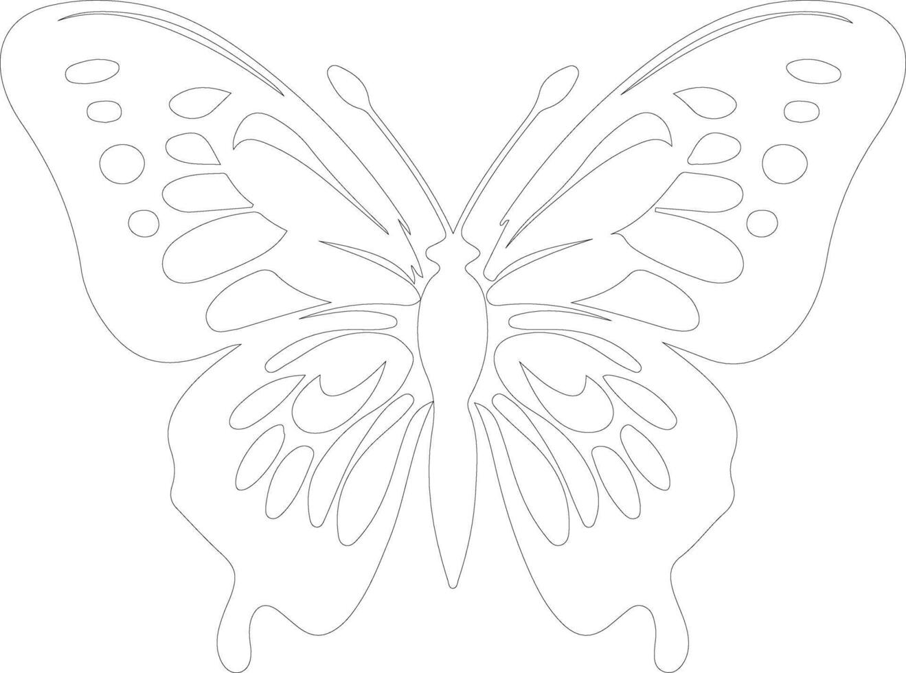 AI generated painted lady butterfly  outline silhouette vector