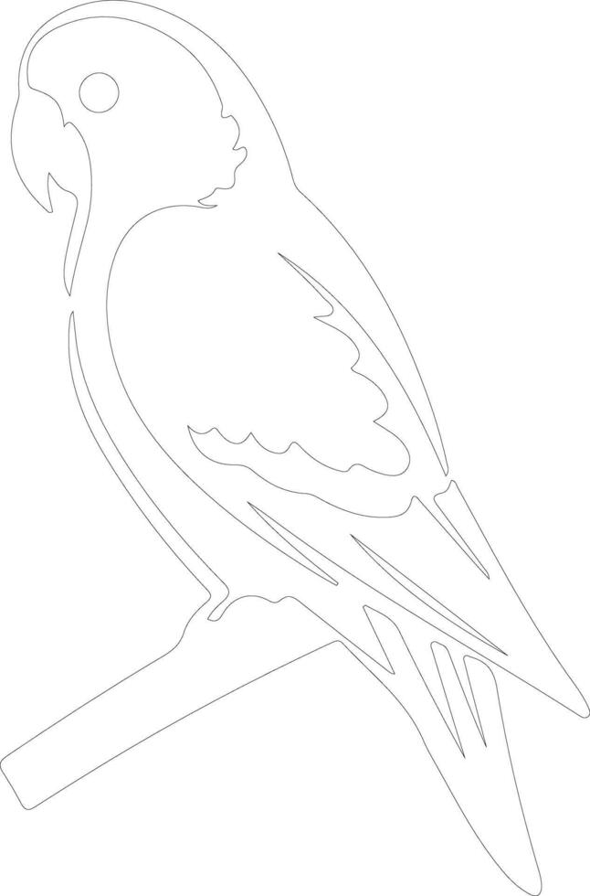 AI generated parakeet  outline silhouette vector