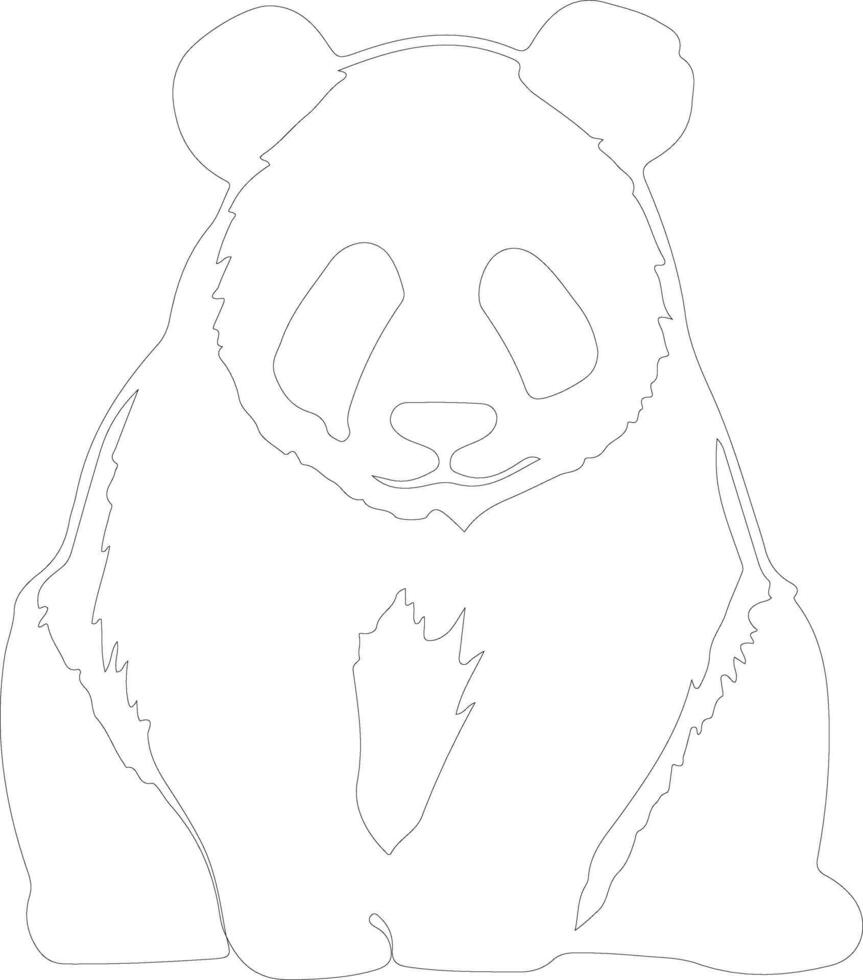 AI generated panda  outline silhouette vector