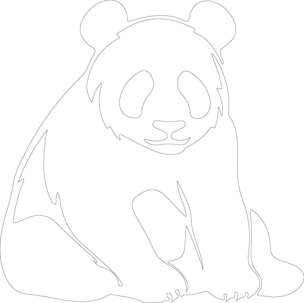 AI generated panda  outline silhouette vector