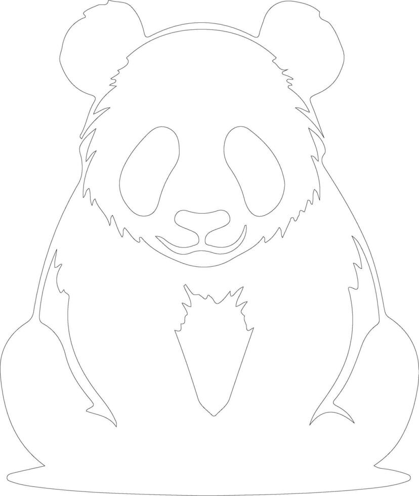 AI generated panda  outline silhouette vector