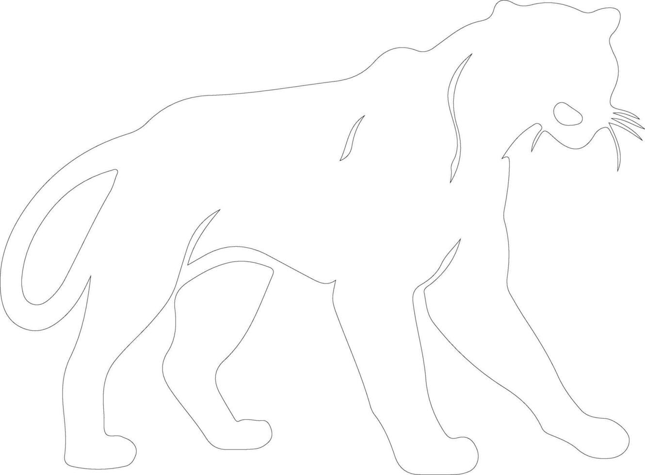 AI generated panther  outline silhouette vector