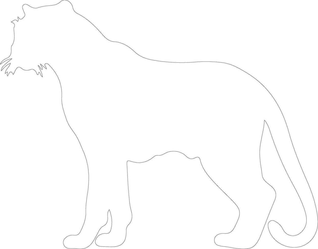 AI generated panther  outline silhouette vector