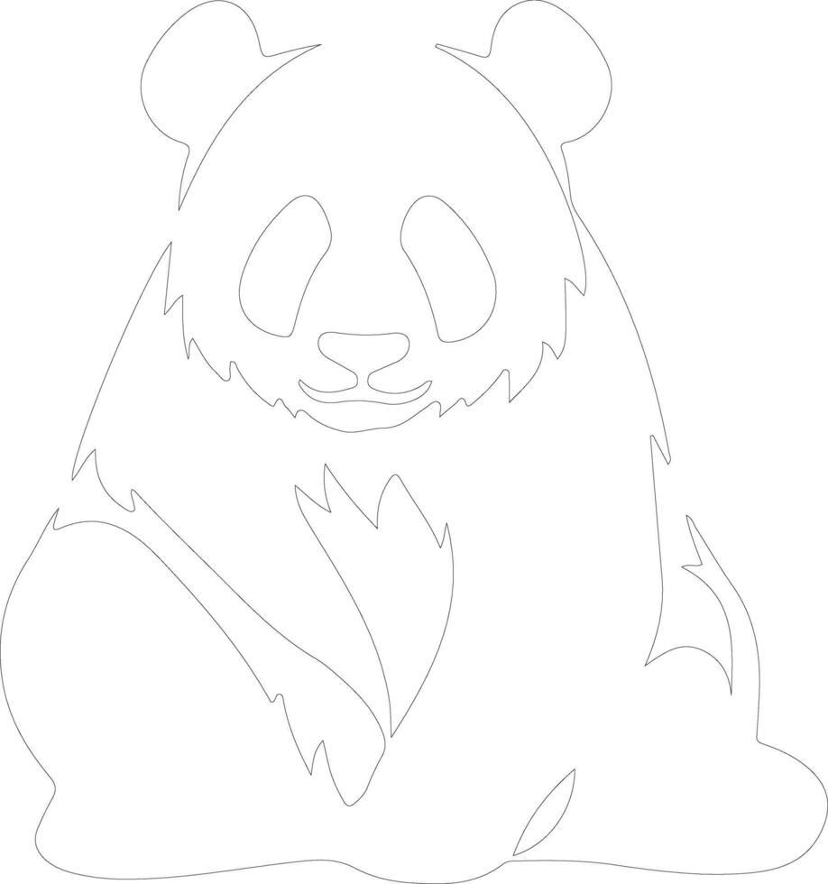 AI generated panda  outline silhouette vector