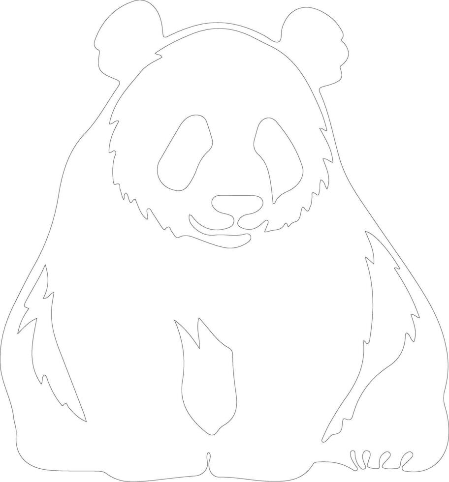 AI generated panda  outline silhouette vector