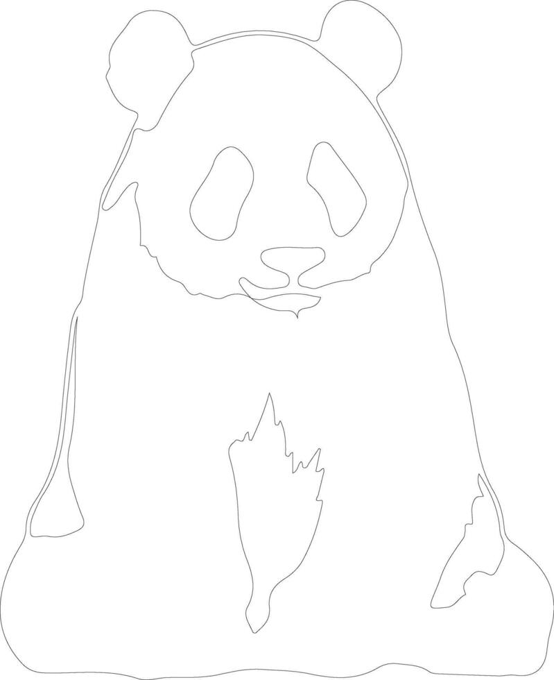 AI generated panda  outline silhouette vector