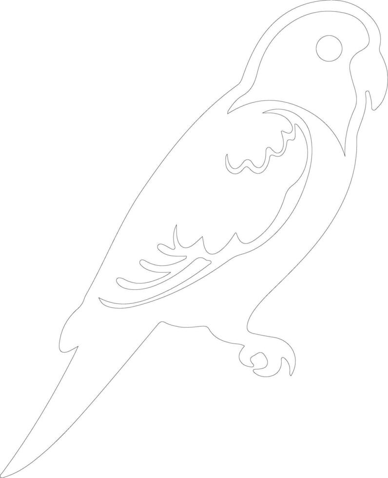 AI generated parakeet outline silhouette vector