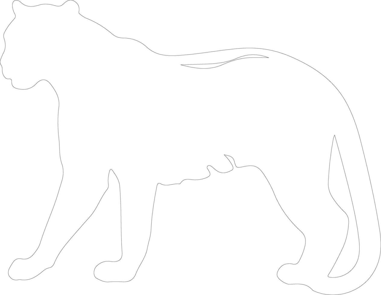 AI generated panther  outline silhouette vector