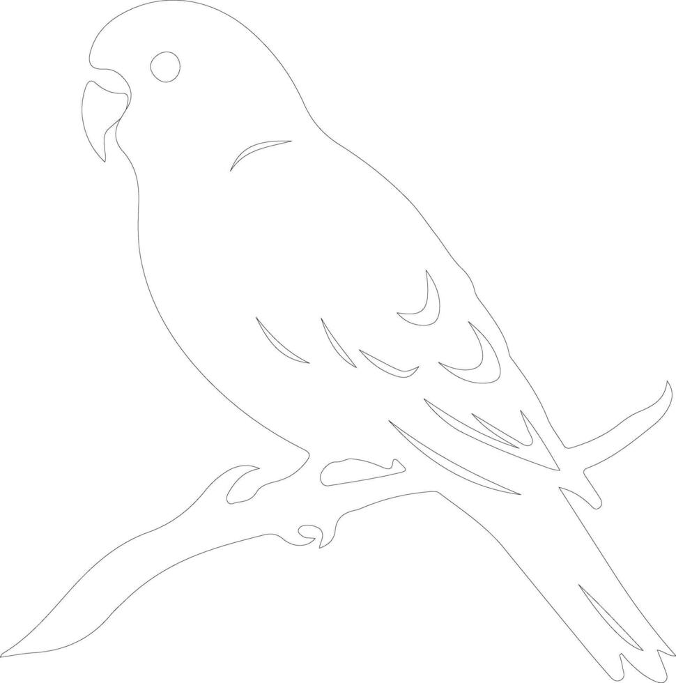 AI generated parakeet  outline silhouette vector