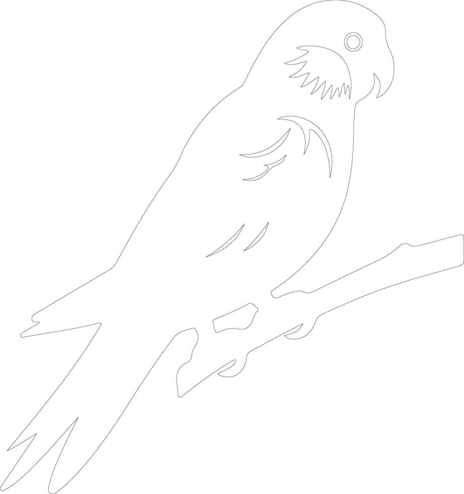 AI generated parakeet  outline silhouette vector