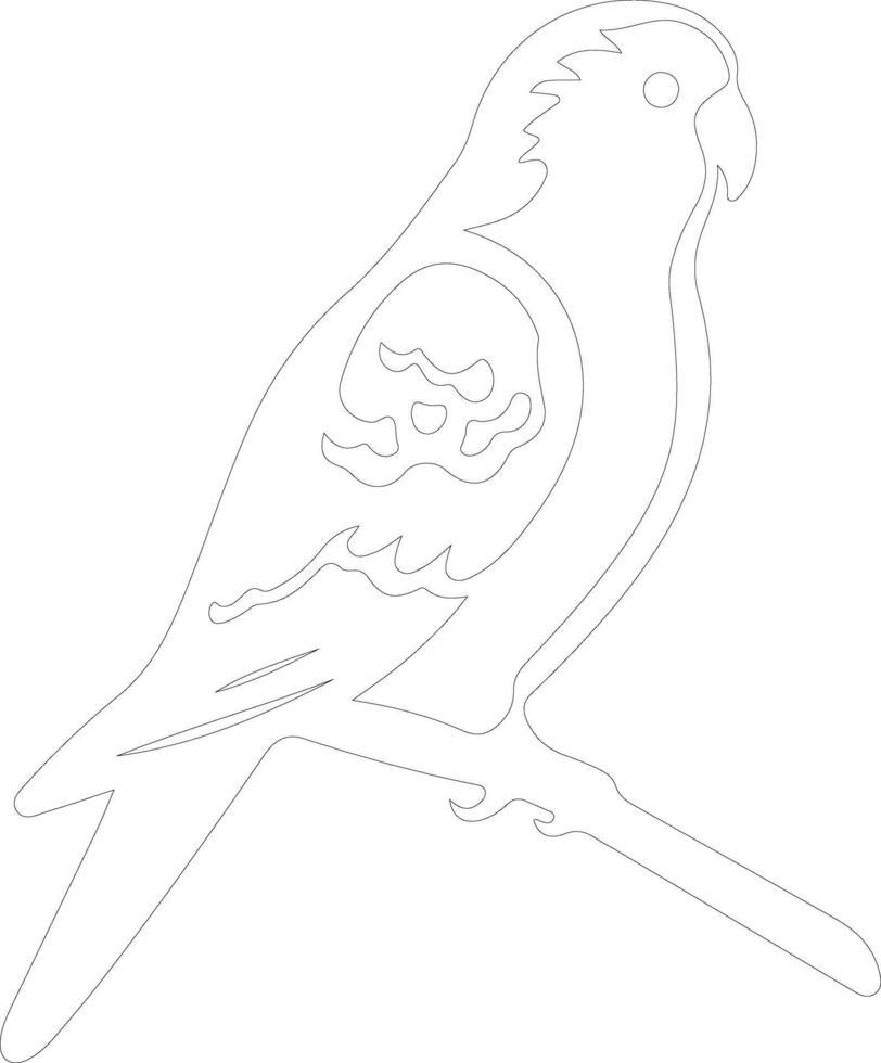 AI generated parakeet  outline silhouette vector