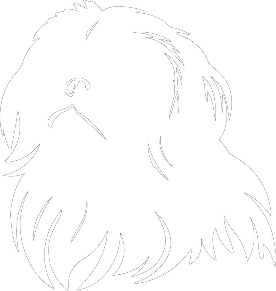 AI generated pekingese  outline silhouette vector