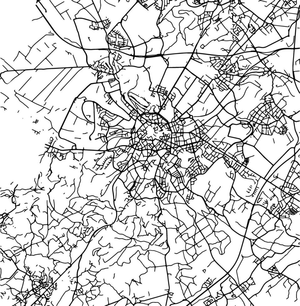 Silhouette map of Aachen Germany. vector