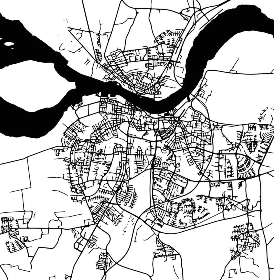 silueta mapa de Aalborg Dinamarca. vector