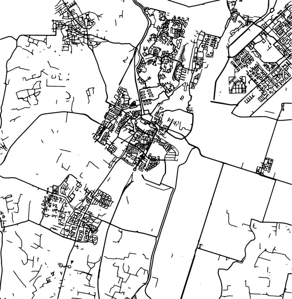 Silhouette map of Alkmaar Netherlands. vector
