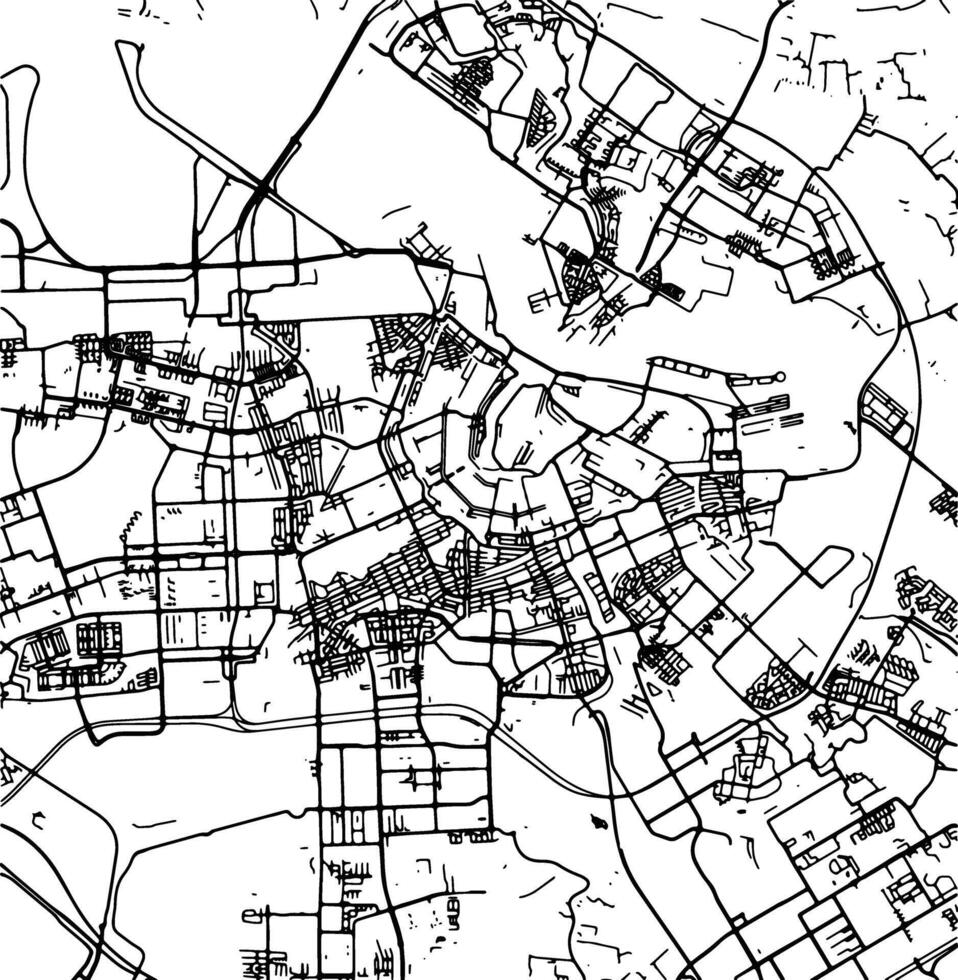 Silhouette map of Amsterdam Netherlands. vector