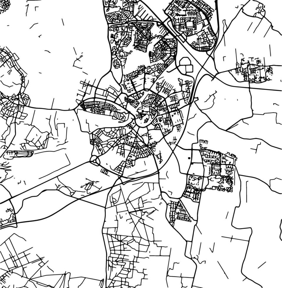 Silhouette map of Amersfoort Netherlands. vector