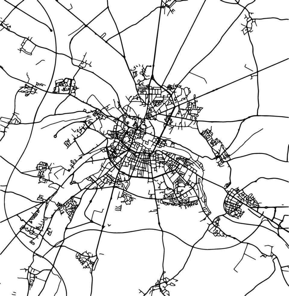 Silhouette map of Amiens France. vector