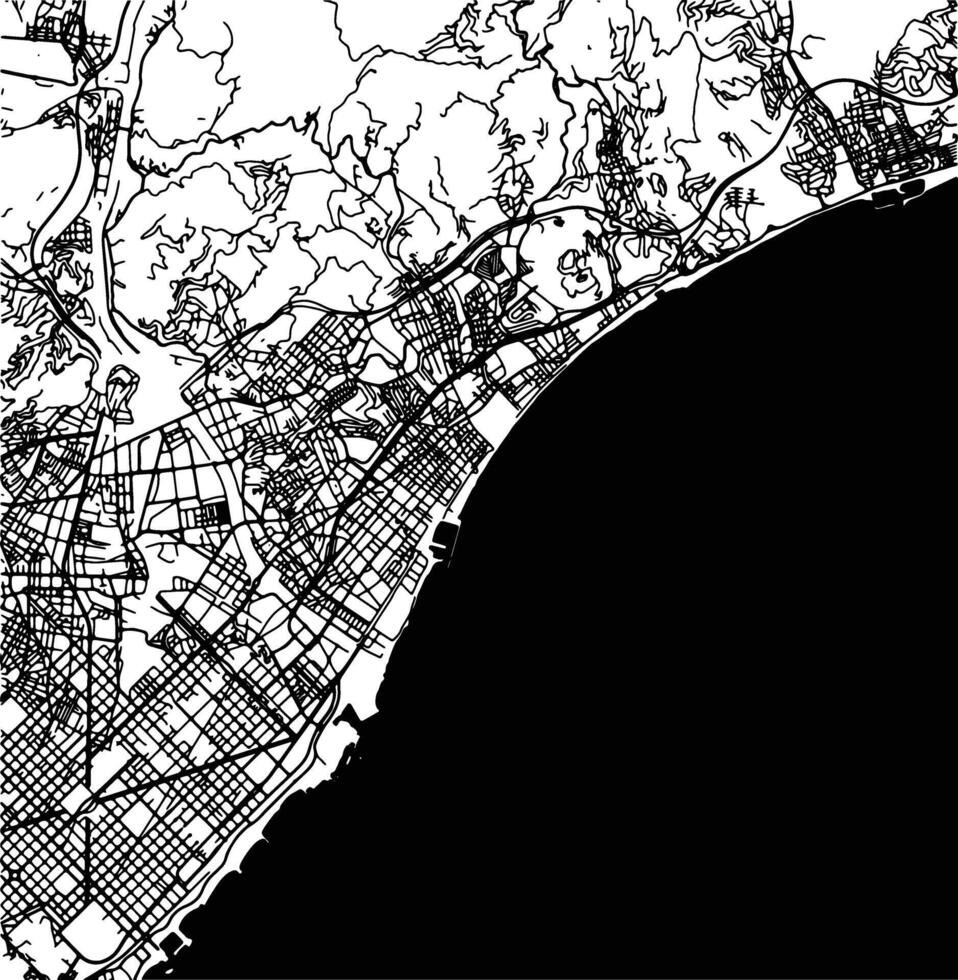 silueta mapa de badalona España. vector