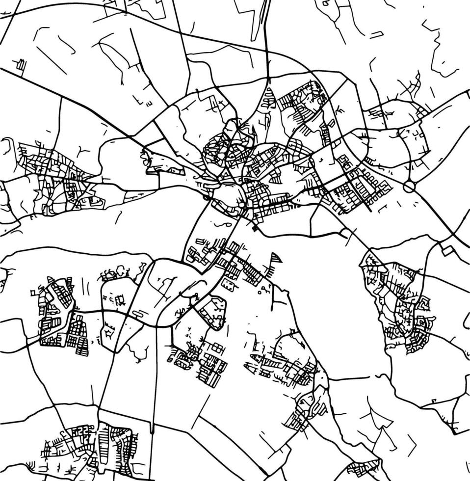 Silhouette map of Arnhem Netherlands. vector