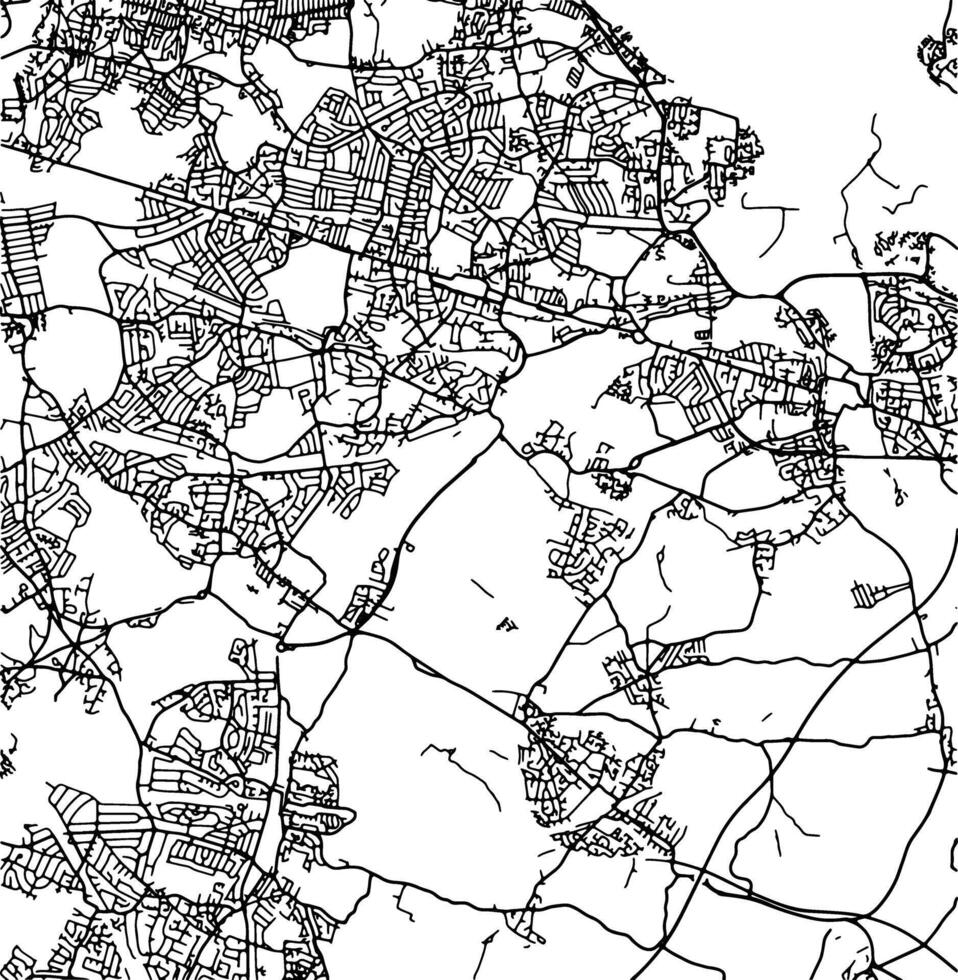 Silhouette map of Bexley United Kingdom. vector