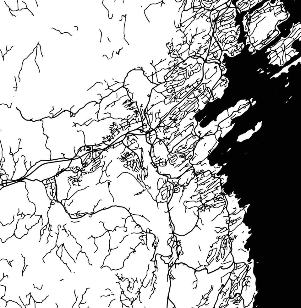 Silhouette map of Asker Norway. vector