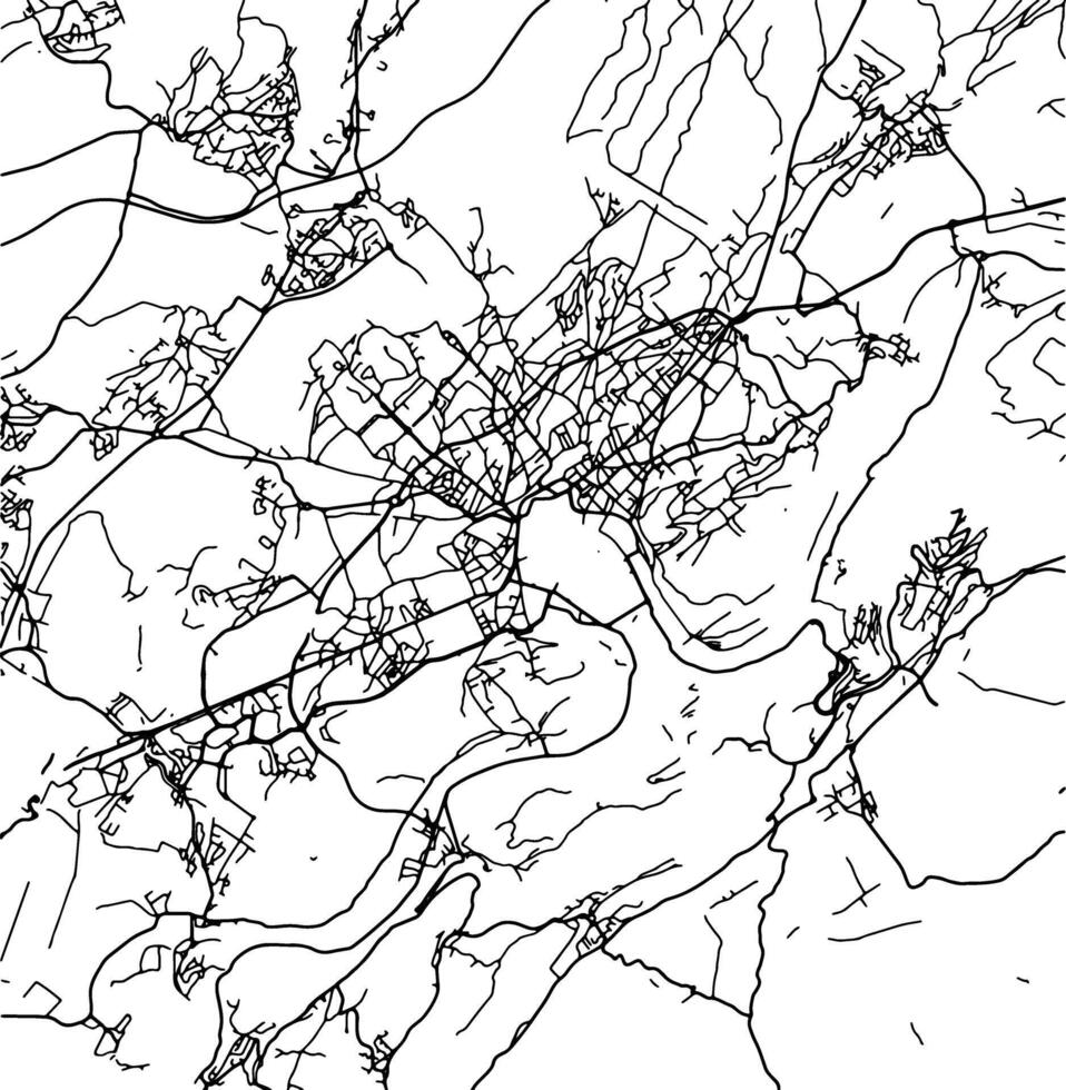 Silhouette map of Besancon France. vector