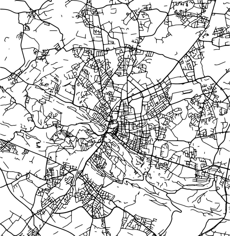 Silhouette map of Bielefeld Germany. vector