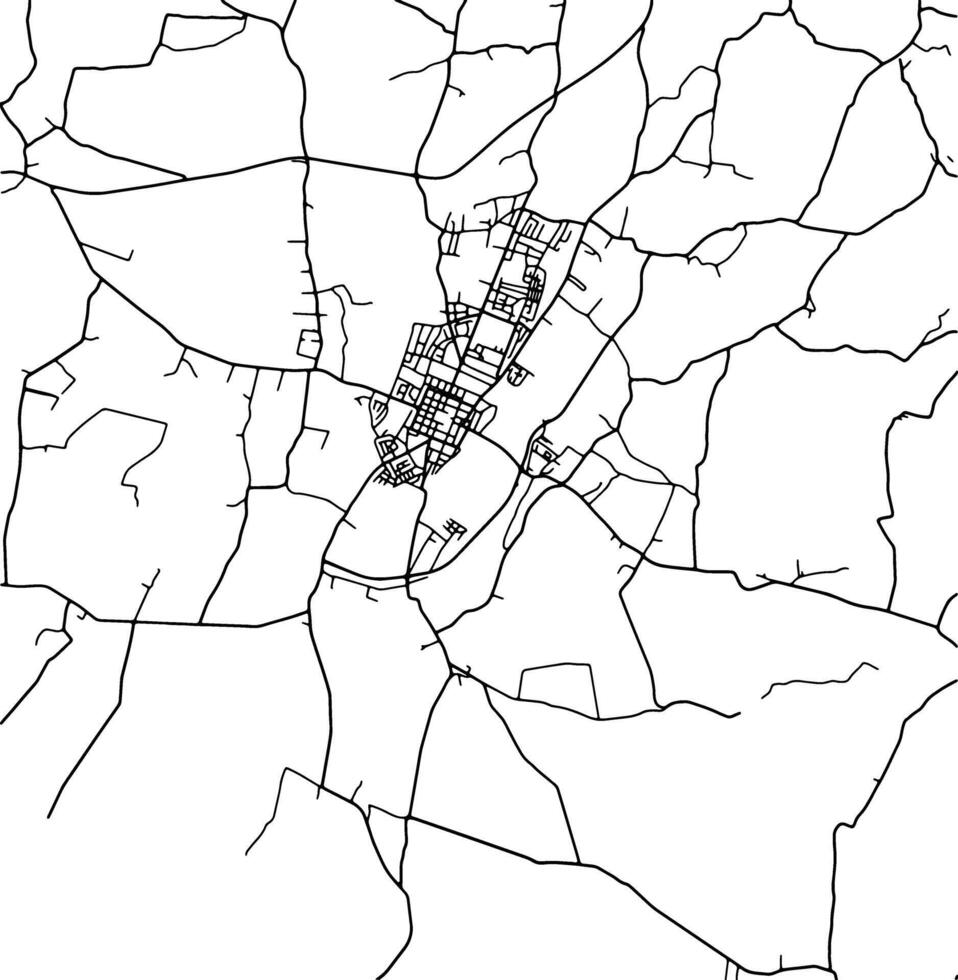 silueta mapa de bjelovar Croacia. vector