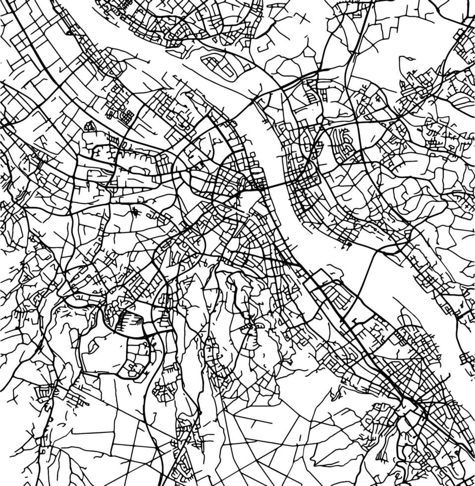 Silhouette map of Bonn Germany. vector