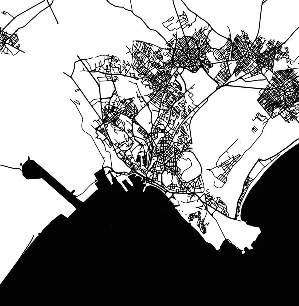 silueta mapa de cagliari Italia. vector