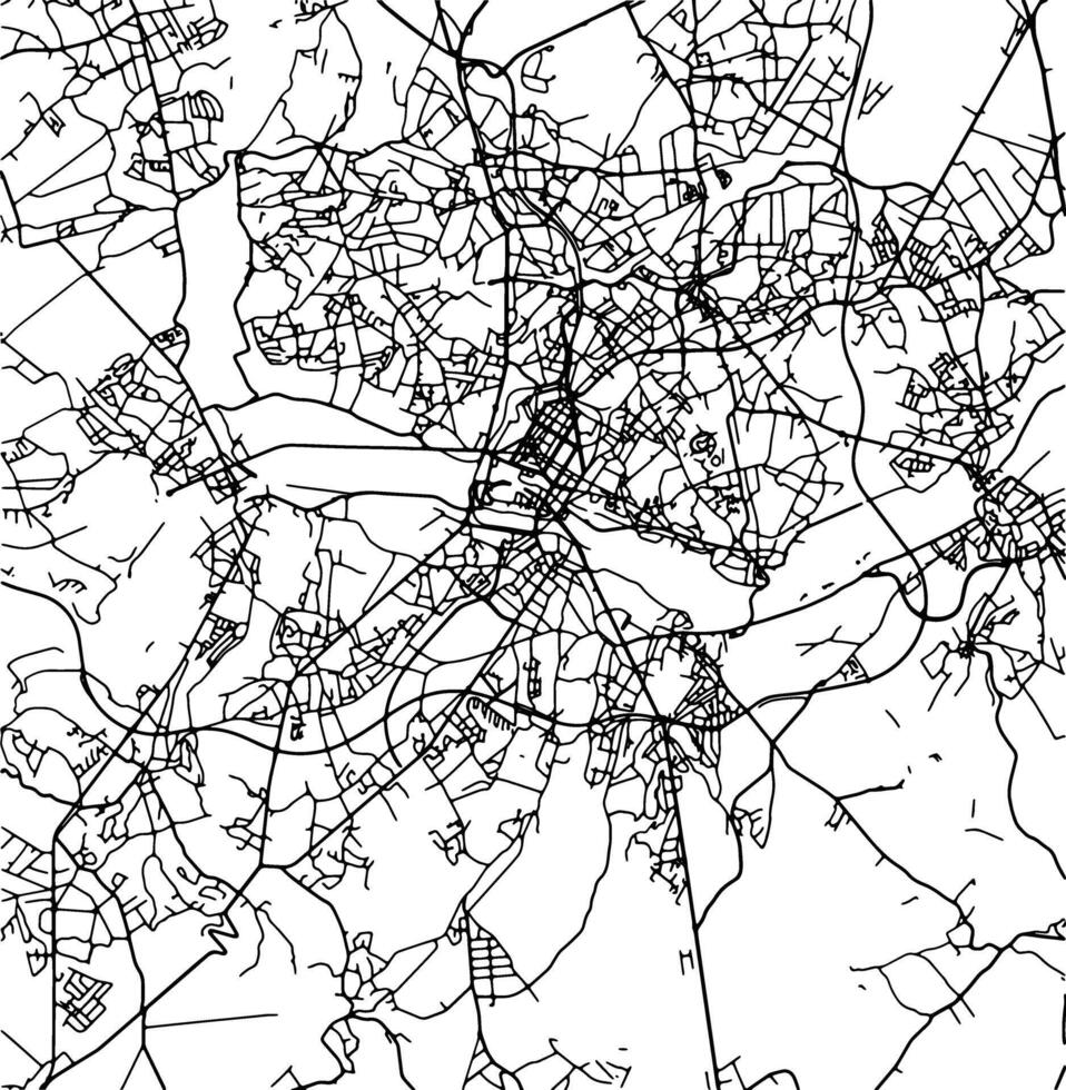 Silhouette map of Charleroi Belgium. vector