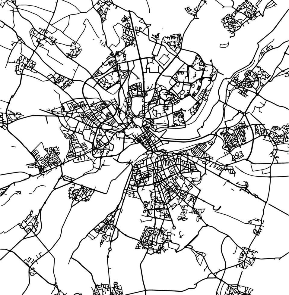 silueta mapa de caen Francia. vector