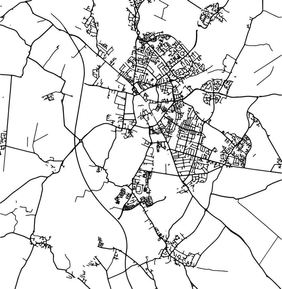 Silhouette map of Cambridge United Kingdom. vector