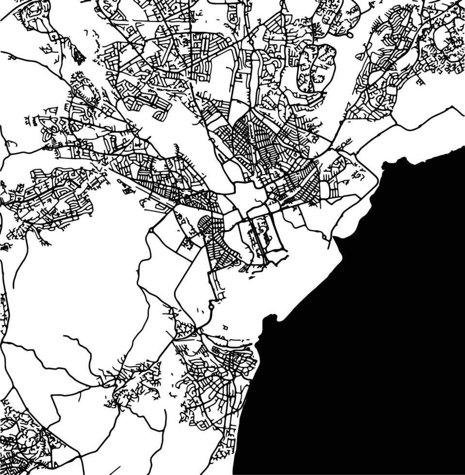 silueta mapa de Cardiff unido Reino. vector