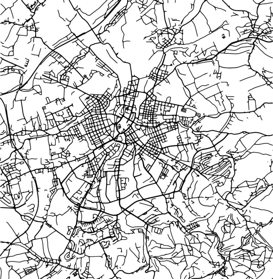 Silhouette map of Chemnitz Germany. vector