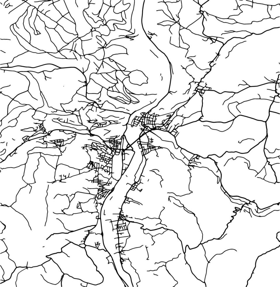 Silhouette map of Decin Czech Republic. vector