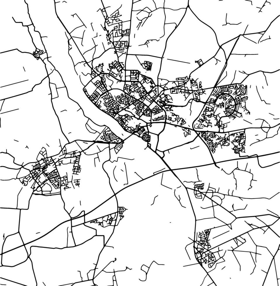 Silhouette map of Deventer Netherlands. vector