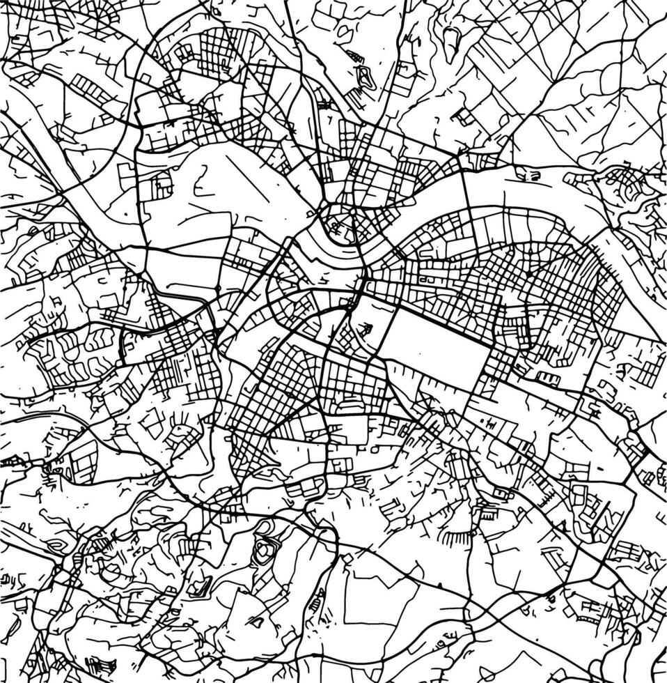 Silhouette map of Dresden Germany. vector