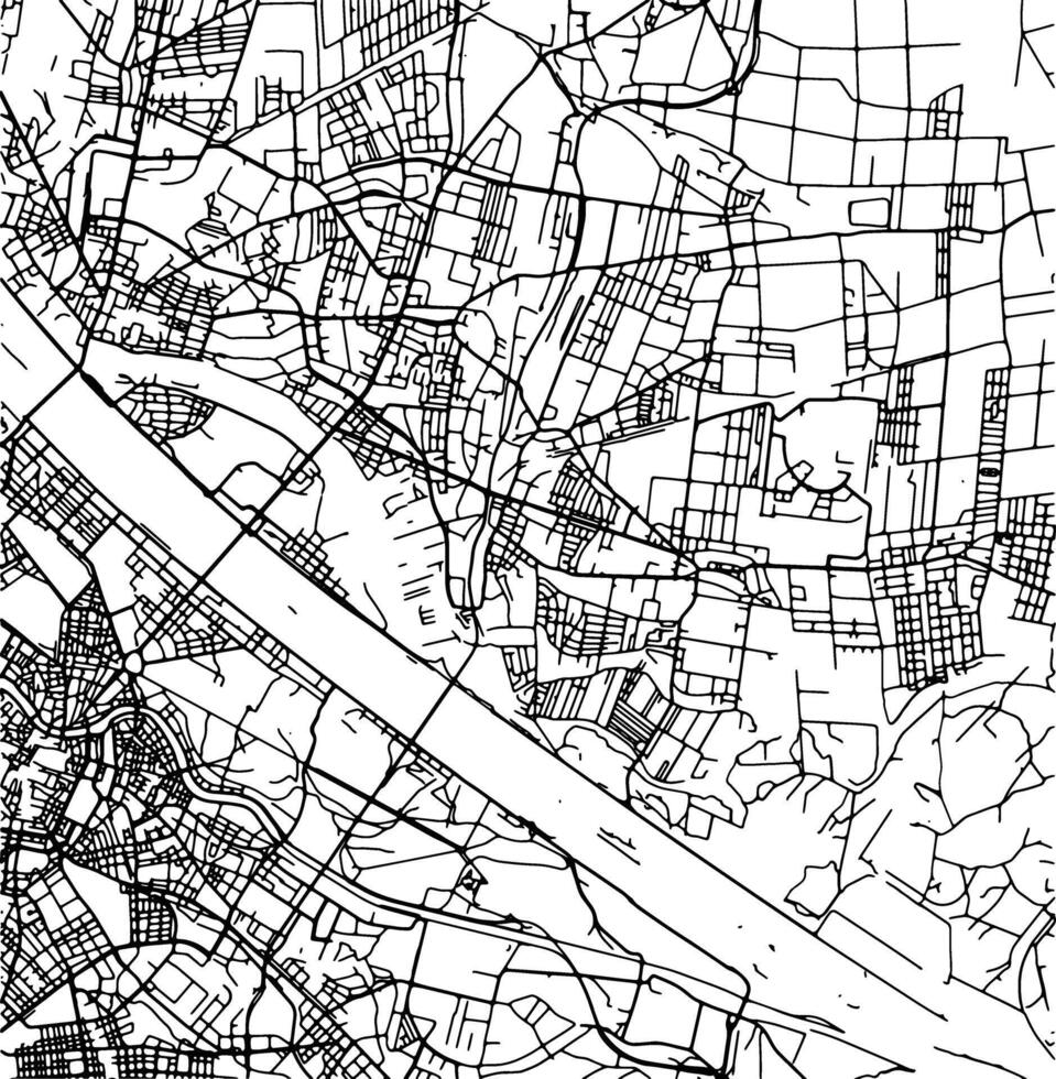 silueta mapa de donaustadt Austria. vector