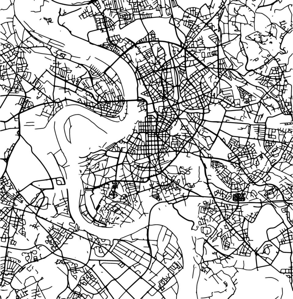 silueta mapa de Düsseldorf Alemania. vector