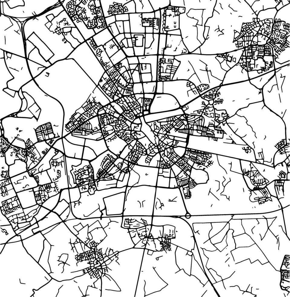 Silhouette map of Eindhoven Netherlands. vector